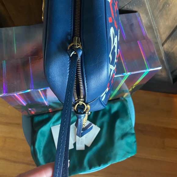 TRADED😍Gucci Rare GG Marking ghost Crossbody Chain Leather Bag Navy - Picture 7 of 14